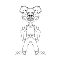 This cartoon character is not like the rest and has special abilities. Childrens coloring page. vector