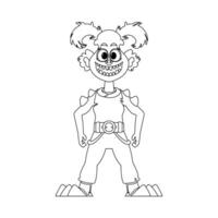 This cartoon character is not like the rest and has special abilities. Childrens coloring page. vector