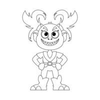 This cartoon character is different and extraordinary because it can do things that no one else can. Childrens coloring page. vector