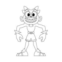 This cartoon character is different from the others and has unique abilities. Childrens coloring page. vector