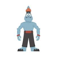 This strange creature is enjoyable to spend time with and it is the color blue. Cartoon style. vector