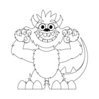 This cartoon character is unique and extraordinary because it can do things that no one else can do. Childrens coloring page. vector