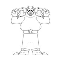 This cartoon character is special and amazing because it can do things that no one else can do. Childrens coloring page. vector