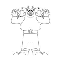 This cartoon character is special and amazing because it can do things that no one else can do. Childrens coloring page. vector