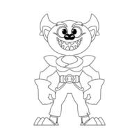 This cartoon character is different and extraordinary because it can do things that nobody else can do. Childrens coloring page. vector