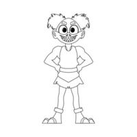 This cartoon character is special and cool because it has abilities that nobody else has. Childrens coloring page. vector