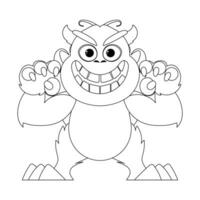 This cartoon character stands out and is very special because it can do things that nobody else can do. Childrens coloring page. vector