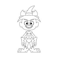 This cartoon character is unique and awesome because it can do things that no one else can do. Childrens coloring page. vector