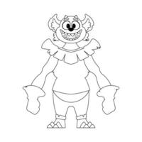 This cartoon character is really unique and awesome because it can perform tasks that no one else can. Childrens coloring page. vector