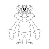 This cartoon character is really unique and awesome because it can perform tasks that no one else can. Childrens coloring page. vector