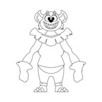 This cartoon character is really unique and awesome because it can perform tasks that no one else can. Childrens coloring page. vector