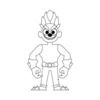 This cartoon character is special and amazing because it can do things that nobody else can do. Childrens coloring page. vector