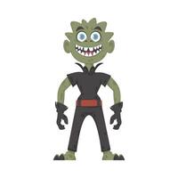 This is a funny and entertaining green creature. Cartoon style. vector