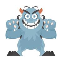 This animal is really bad and wicked. Cartoon style. vector