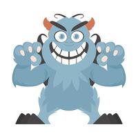 This animal is really bad and wicked. Cartoon style. vector