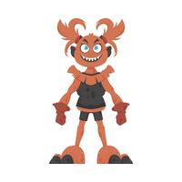 This is a cheerful and enjoyable orange creature. Cartoon style. vector