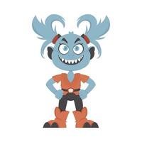 This creature is very mean and evil. Cartoon style. vector