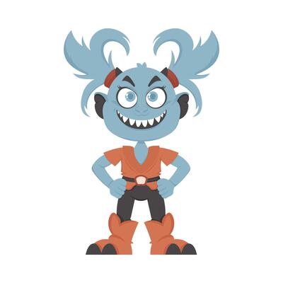 This creature is very mean and evil. Cartoon style.
