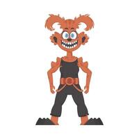This is a funny and entertaining orange creature. Cartoon style. vector