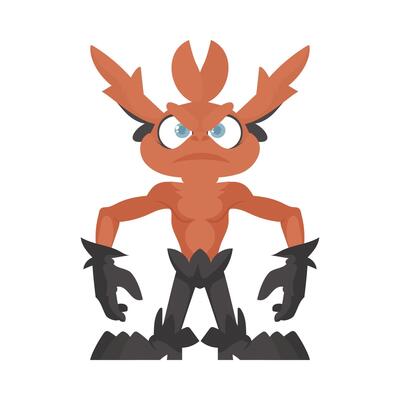 This animal is very mean and evil. Cartoon style.