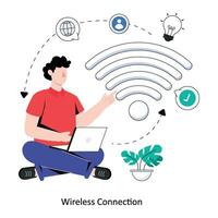 Wireless Connection Flat Style Design Vector illustration. Stock illustration