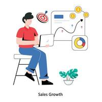 Sales Growth  Flat Style Design Vector illustration. Stock illustration