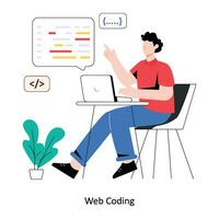 Web Coding Flat Style Design Vector illustration. Stock illustration