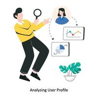 Analyzing User Profile flat style design vector illustration. stock illustration