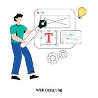 Web Designing Flat Style Design Vector illustration. Stock illustration