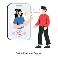 Online customer support flat style design vector illustration. stock illustration