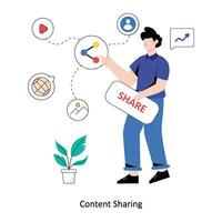 Content sharing Flat Style Design Vector illustration. Stock illustration