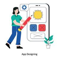 App Designing Flat Style Design Vector illustration. Stock illustration