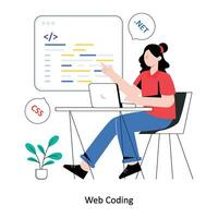 Web coding Flat Style Design Vector illustration. Stock illustration