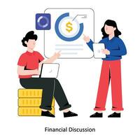 Financial Discussion flat style design vector illustration. stock illustration