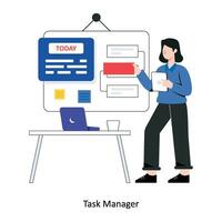 task manager flat style design vector illustration. stock illustration