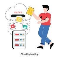 Cloud Uploading Flat Style Design Vector illustration. Stock illustration