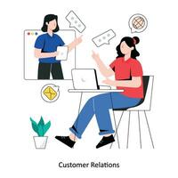 Customer Relations Flat Style Design Vector illustration. Stock illustration