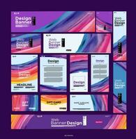 a set of colorful web design banners vector