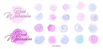 watercolor brush strokes set with different colors vector