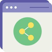 web shared flat icon color design style vector