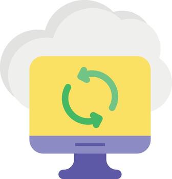 computing cloud flat icon color design style vector