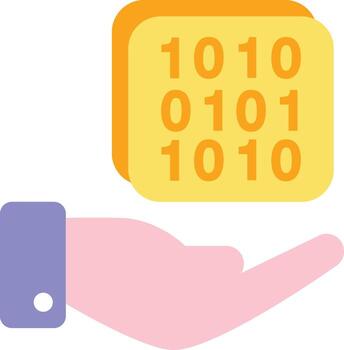 binary code flat icon color design style vector