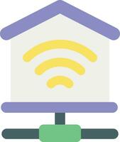 wifi home flat icon color design style vector