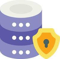 database security flat icon color design style vector