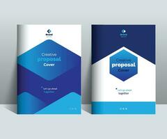 plantilla de diseño de portada de propuesta azul apta para proyectos multipropósito vector