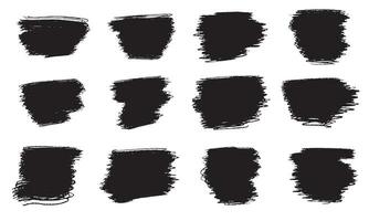 Collection of black spots isolated on white background. Vector illustration.