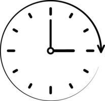 Minute hour hands passing time sign icon. clockwise vector