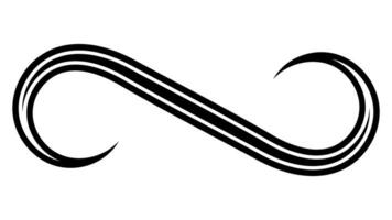 Victorian squiggle pattern decoration, curve line swoosh, wave swirl swish vector