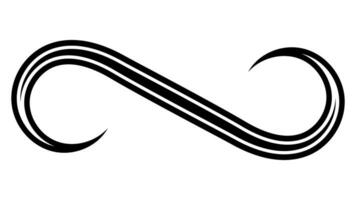 Victorian squiggle pattern decoration, curve line swoosh, wave swirl swish vector