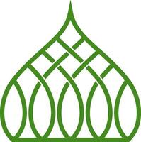 Arab Islamic green dome mosque logo Arab resort chic dome vector